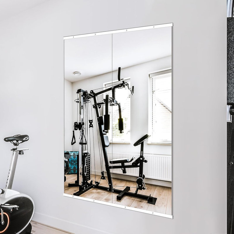Latitude Run Home Gym Mirror For Wall Mirror Full Length 60X25x2pcs Glass Frameless Body Large Mirror For Home Gym Workout Bedroom Garage Wayfair